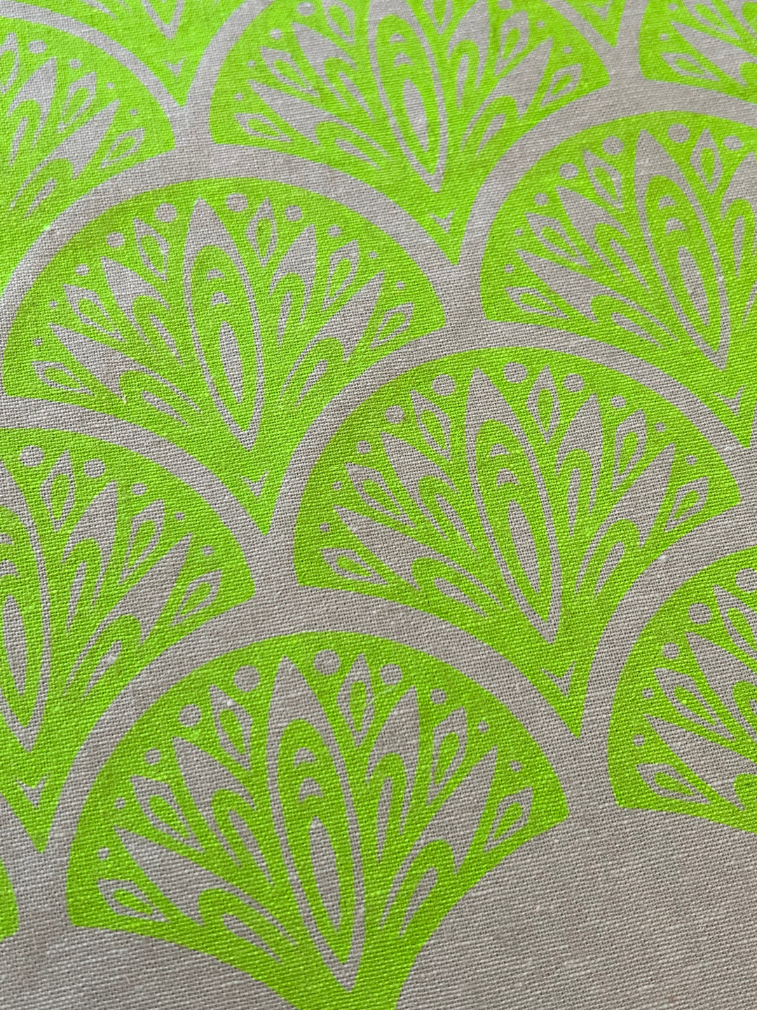 Peacocks ~ Screen Printed Essex Linen Fabric