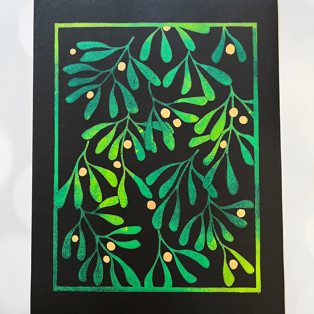 Mistletoe Lino Print