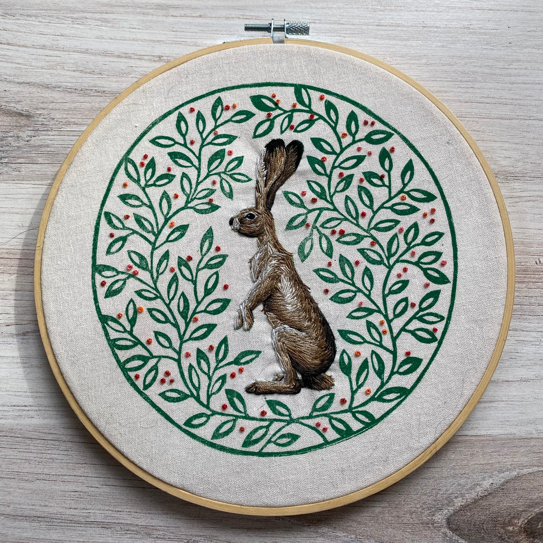 Hare Amongst the Currants Embroidery Kit