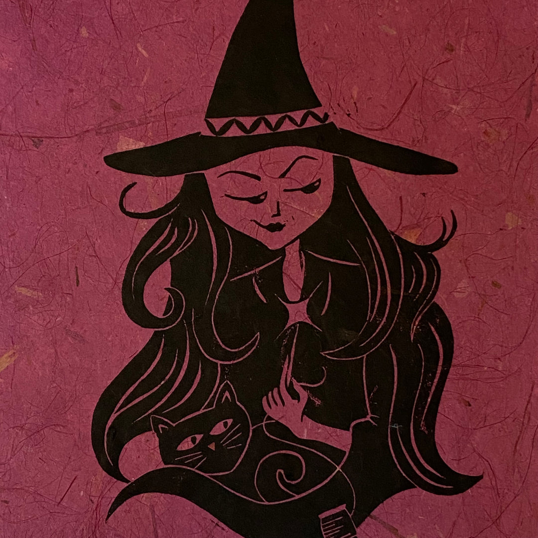 Stitch Witch Lino Print
