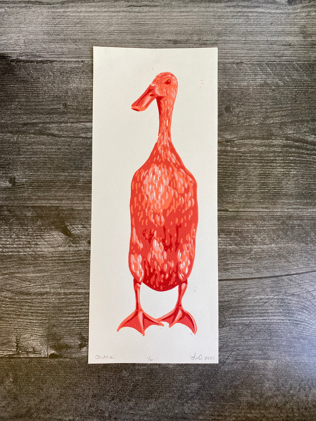 Quack Lino Print