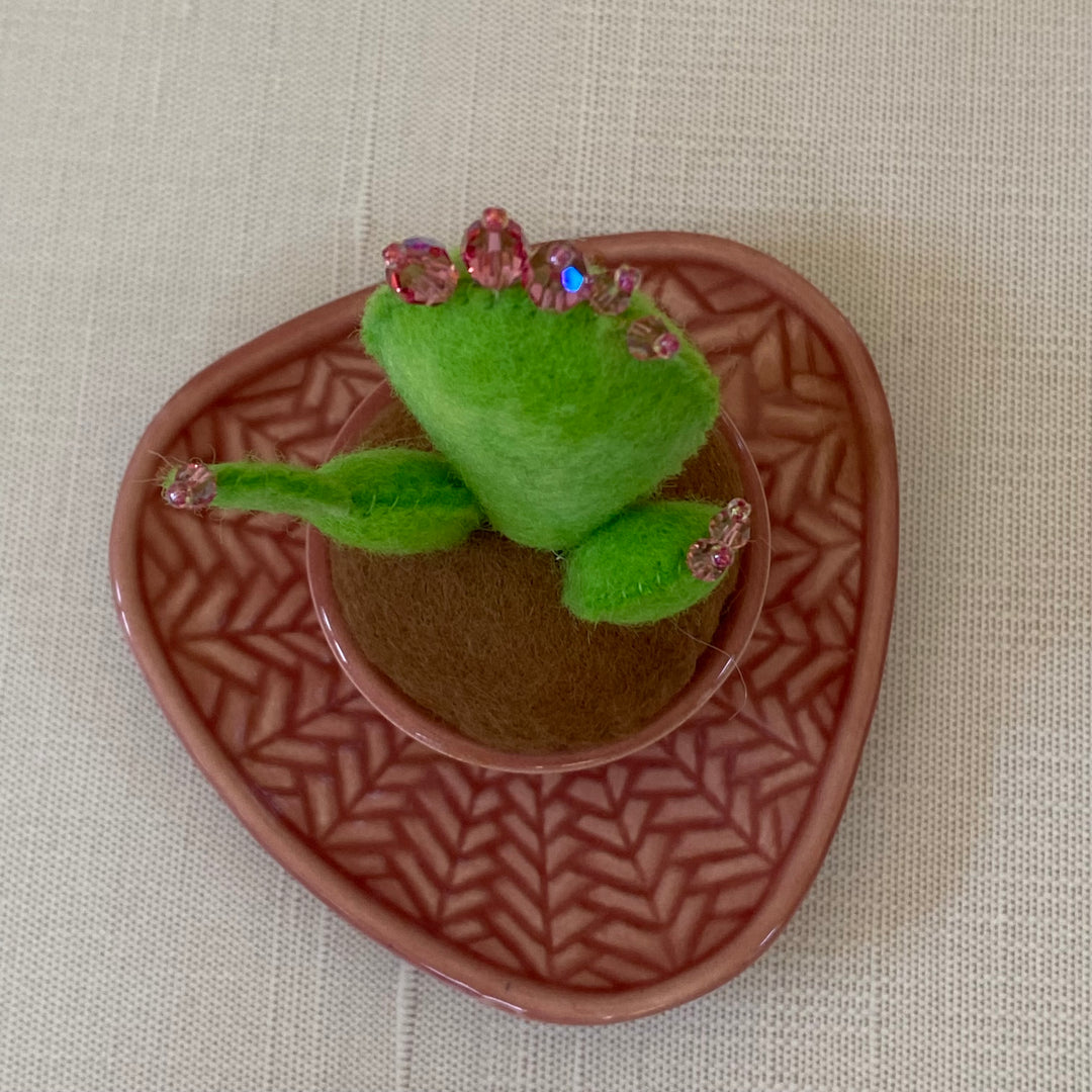 Prickly Pear Cactus Pincushion & Trinket Tray