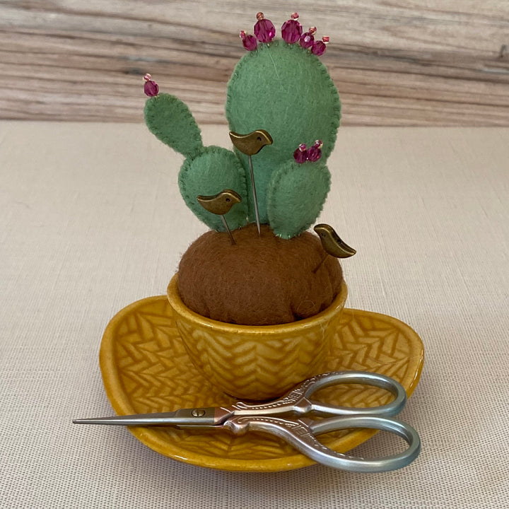 Prickly Pear Cactus Pincushion & Trinket Tray