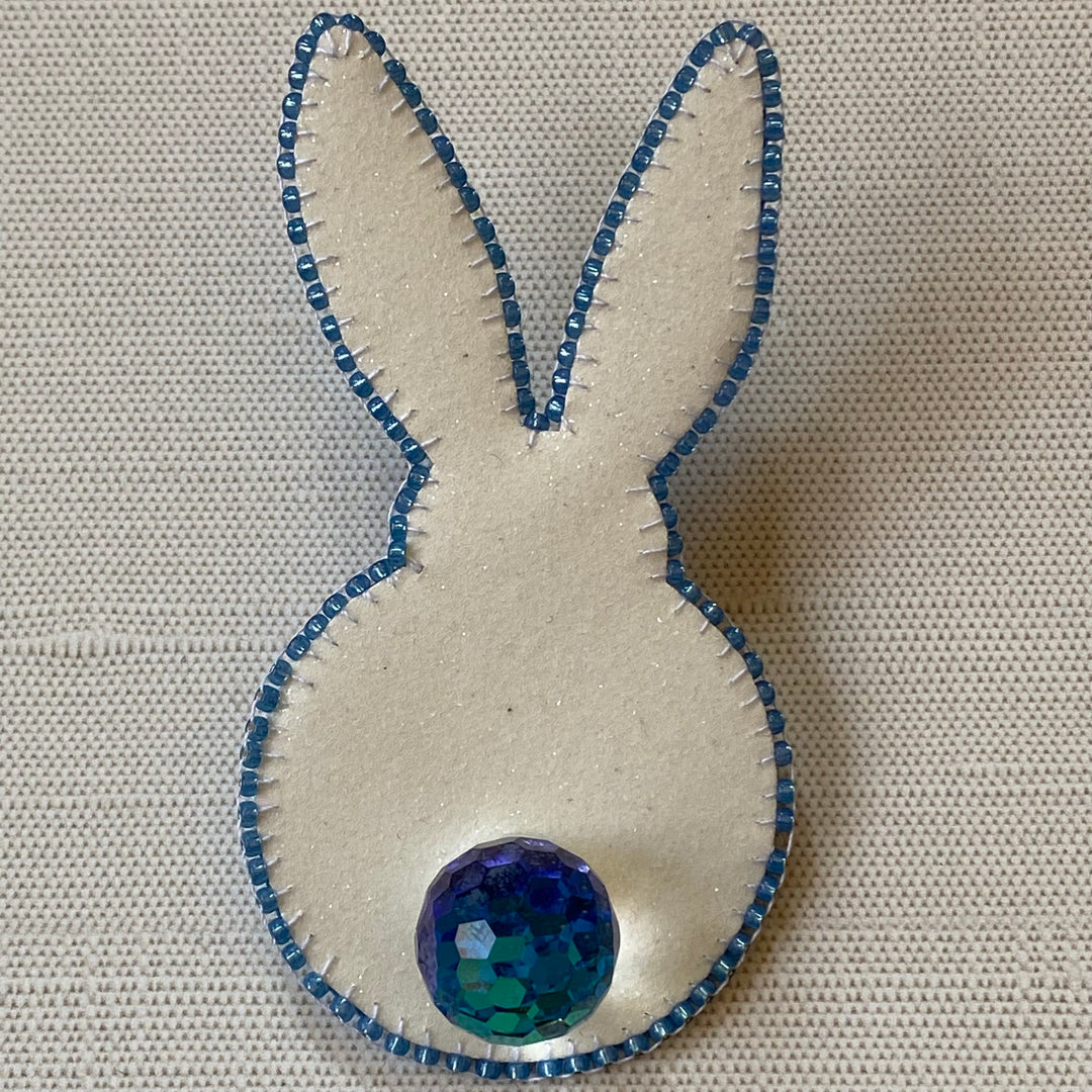 Snow Bunny Handmade Pin