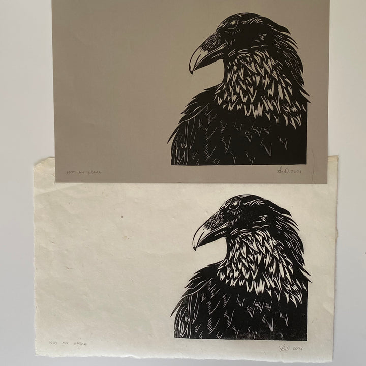 Not An Eagle Lino Print