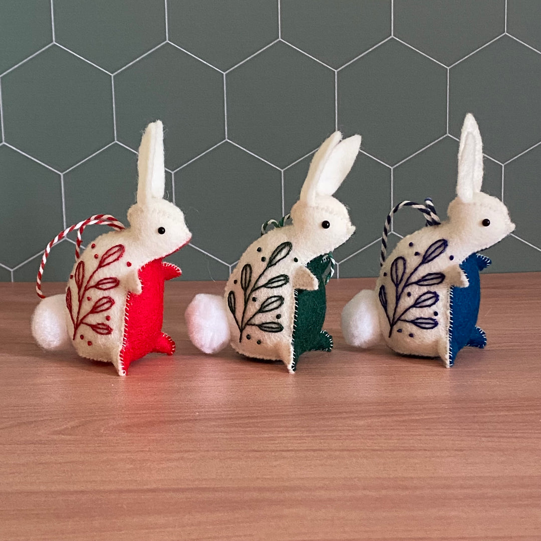 Holiday Cheer Bunny Ornaments