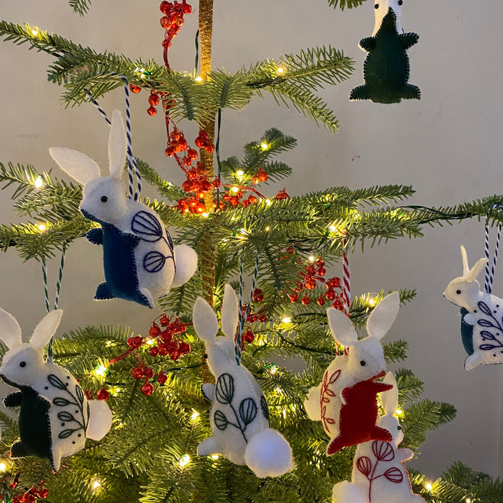 Holiday Cheer Bunny Ornaments